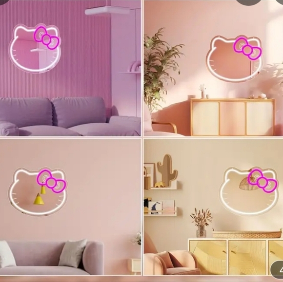 Hello Kitty Neon Wall Mirror NEW - Picture 4 of 5